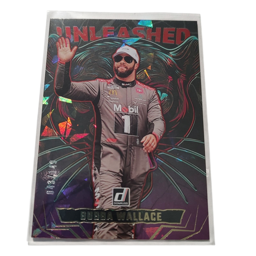 2025 Donruss Bubba Wallace Unleashed Trading Card Cracked Ice /149 Black Panther